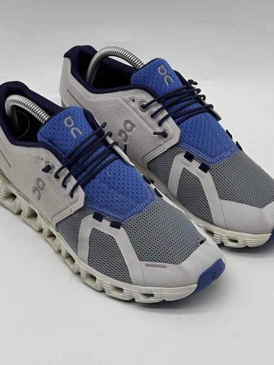 On Cloud 5 Push White Lavender Chambray Mesh Running Shoes Women's Size 9.5 FLAW - Picture 1 of 10